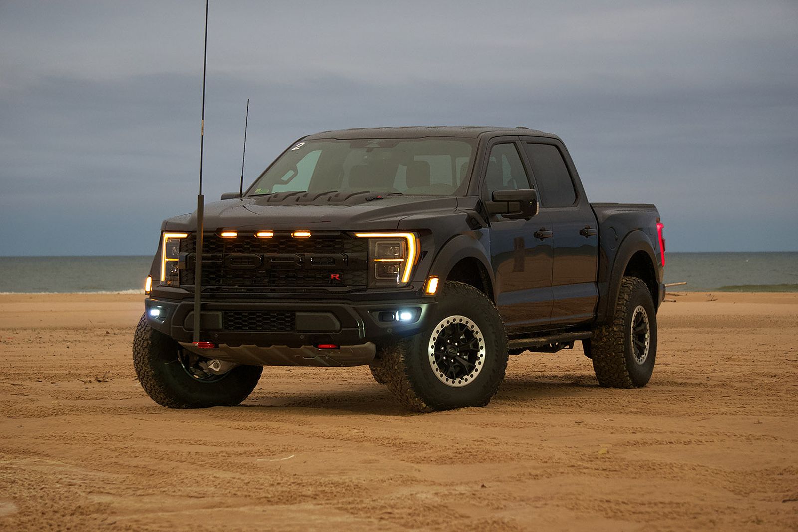 2023 Ford F-150 Raptor R Black Front Quarter Hero