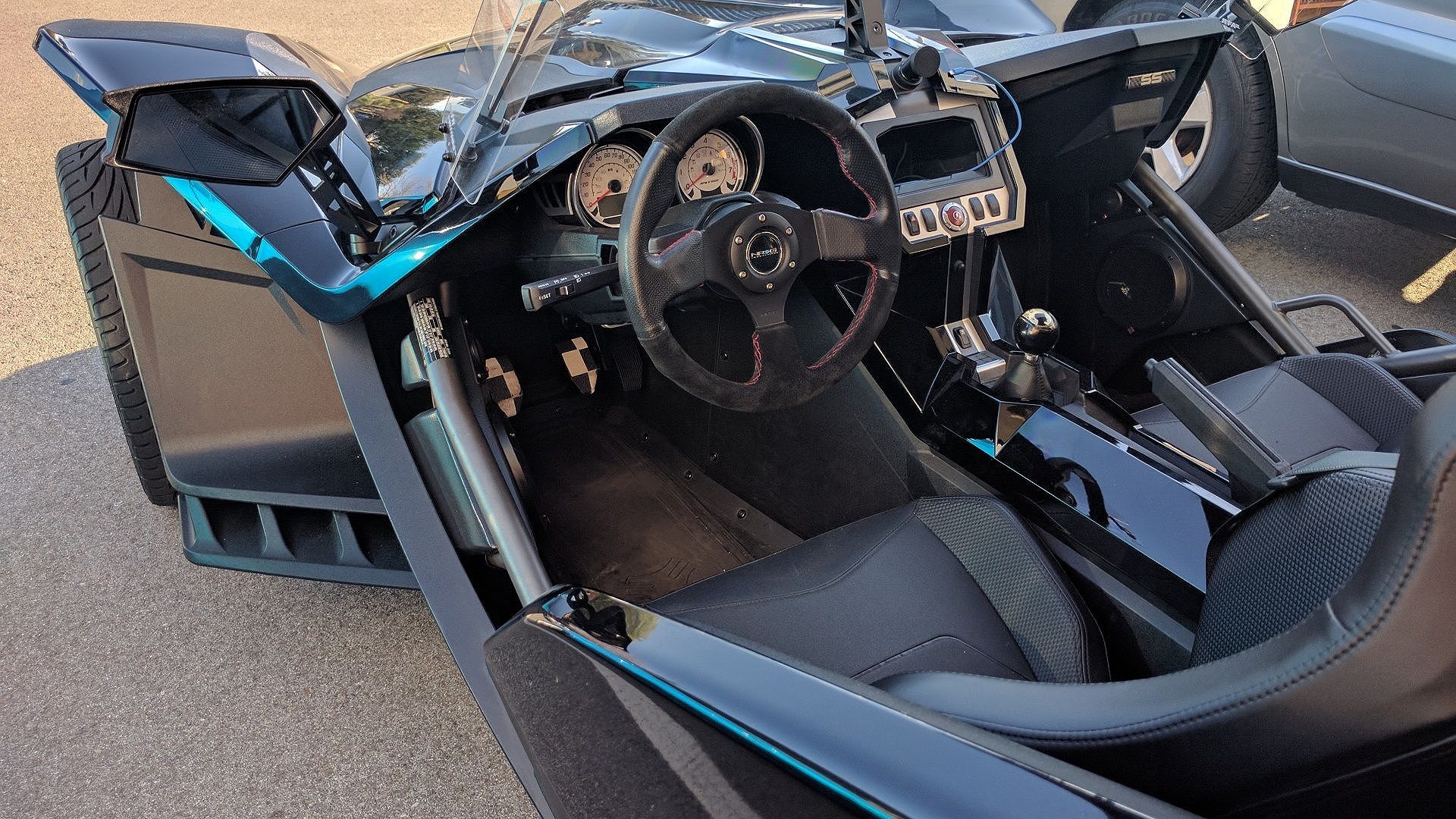 A parked Polaris Slingshot Interior